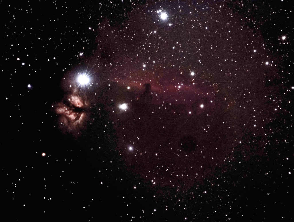 Nebulosa de la Llama y del Caballo - Andrés Magai - Lumix G9, F5.9, V40 seg, Iso 1600, Lumix 100-400 a 350mm, con montura motorizada