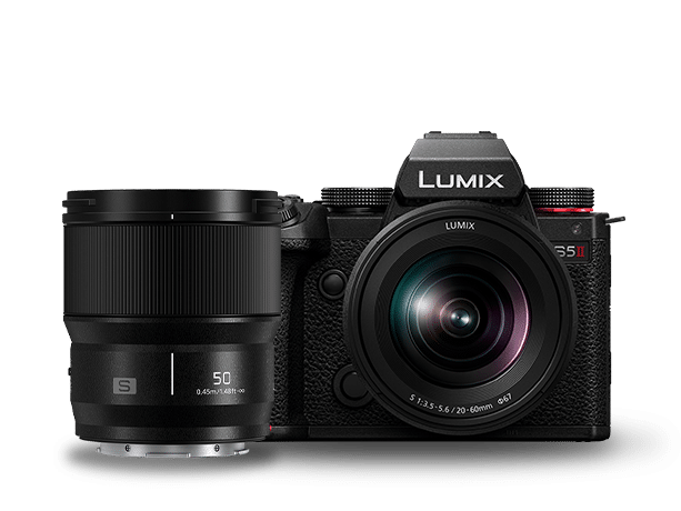 DC-S5M2WE (Cámara Evil Panasonic LUMIX S5M2 con Objetivos S-R2060 F/3.5-5.6 y S-S50 F/1.8)